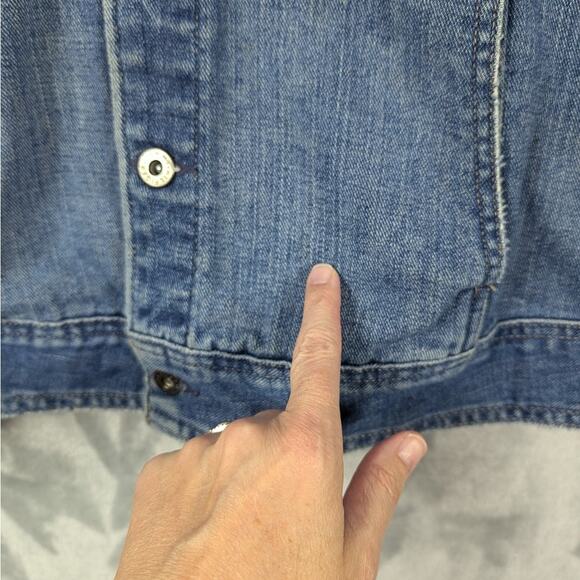 Tommy Hilfiger Jean Jacket Womens 1X Plus Denim Coat Y2K Preppy Vintage READ - Picture 7 of 11